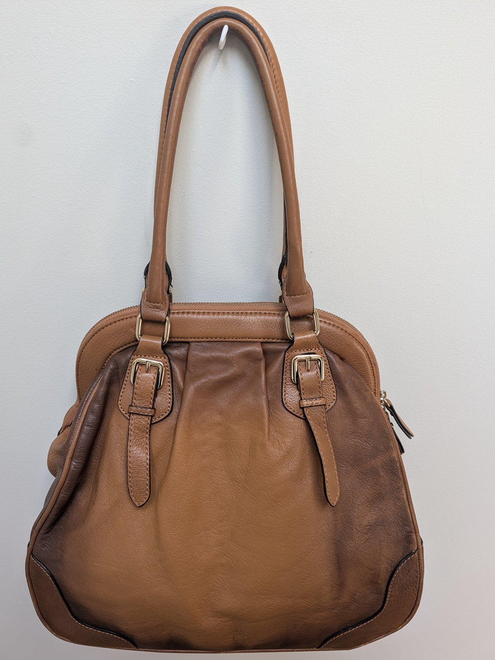 Danier Genuine Leather Brown Satchel Handbag